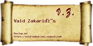 Vald Zakariás névjegykártya